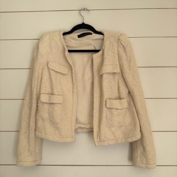 Zara cream Boucle Jacket - Picture 1 of 7
